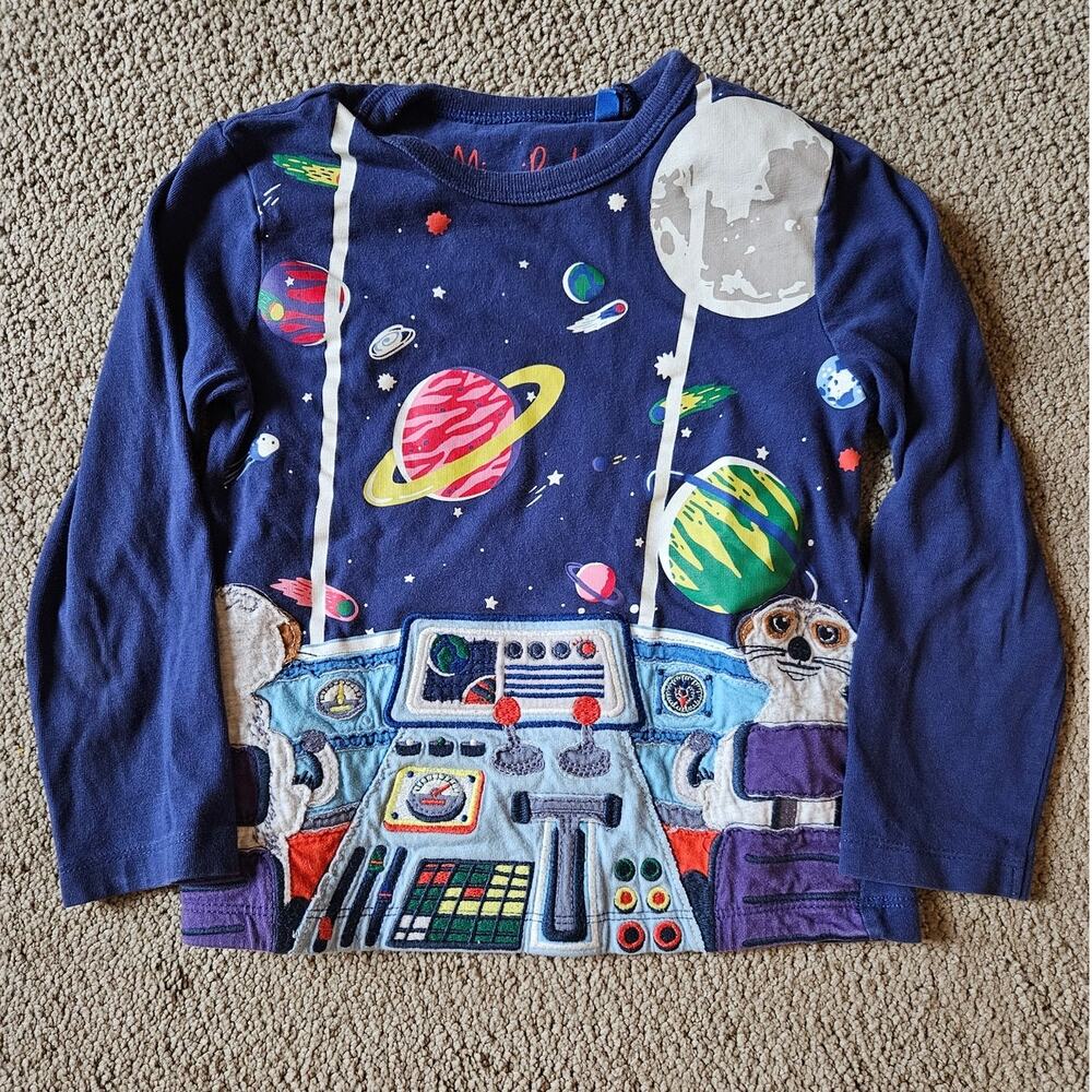 Mini Boden Boys Starboard Control Center Space Appliqué Shirt | Boys 3–4Y